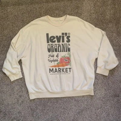 Sudadera Levi’s Organic Market Pullover Grande Crema Grande Foto 1 de 4