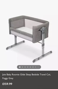 Cuna de noche Joie Roomie bebé cama ajustable altura gris + colchón - Imagen 1 de 9