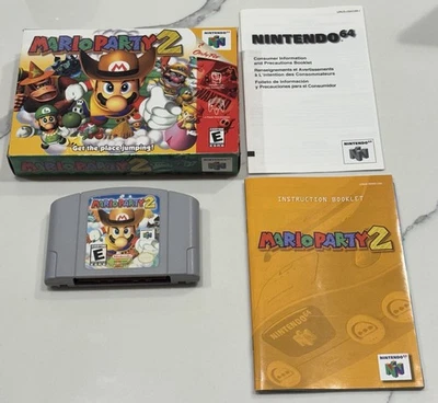 Mario Party 2 (Nintendo N64, 2000) VGC/NM Box Authentic Complete CIB Manual - Image 1 of 4