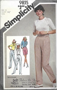 Vintage Simplicity Pattern #1537-Misses Pull-On Pants or Shorts-Size 12 - Picture 1 of 1
