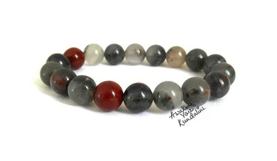 Bloodstone Bracelet, Dragon Bloodstone Bracelet, Bloodstone Jewelry, Men - Imagem 1 de 3