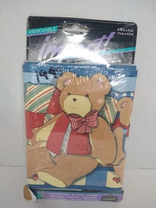 Impact Teddy Beddybär Wandpapier Kinderzimmer Wandbordüre Vintage versiegelt abnehmbar blau - Bild 1 von 5