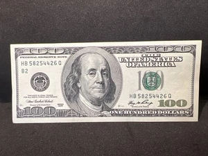 Series 2006 US One Hundred Dollar Bill Note $100 New York HB 58254426 Q - Picture 1 of 6