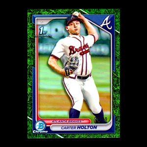 2024 Bowman Chrome Draft Carter Holton 1st Green Grass Refractor #BDC-74 RC /99 - Picture 1 of 1