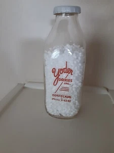 Vintage. YODER DAIRES 1QT. FLASCHE 5-STELLIGE TELEFONNUMMER MIT APFELSAFTVERSCHLUSS (SELTEN) - Bild 1 von 9