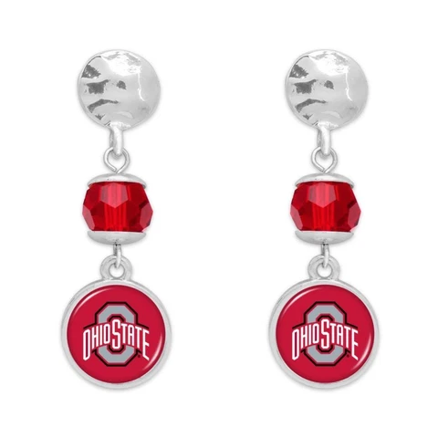 Ohio State Buckeyes Ivy Crystal Silver Earrings Jewelry Gift OSU Cover