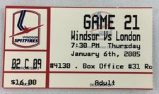 OHL 2005 01/06 London Knights at Windsor Spitfires Hockey Ticket