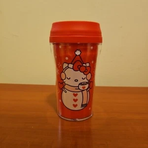 Hello Kitty Muñeco de Nieve Doble Pared Vaso Caliente/Frío Navidad Pequeño 9 OZ Taza - Imagen 1 de 3