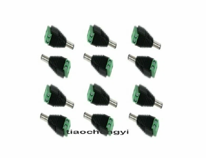 20PCS 2.1 x 5.5mm 12V DC Power Male Plug Jack Adapter Connector for CCTV Camera - Image 1 of 1