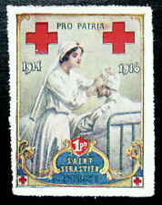 Spain, 1916 Red Cross Nurse Poster Seal, Mosbaugh #205, No Gum, MNH