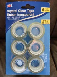 6, 12, 18, ROLLS 3/4" X 600" Each Roll Jot Crystal Clear TAPE Ruban Transparent - Picture 1 of 6