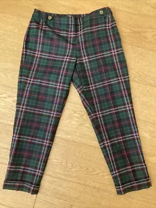 Joules Tartan Plaid Ankle Grazer Jeans - Size UK 10 - 100% Wool - VGC - Foto 1 di 7