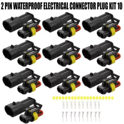 ZREE 10 Paar 2-polig Superseal Stecker Steckverbindung Wasserdicht Auto KFZ Boot Set