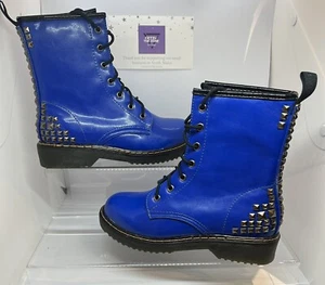 Fashion Only Women’s New In Box Blue Studded Leather Style Boots Size UK 6 - Picture 1 of 8