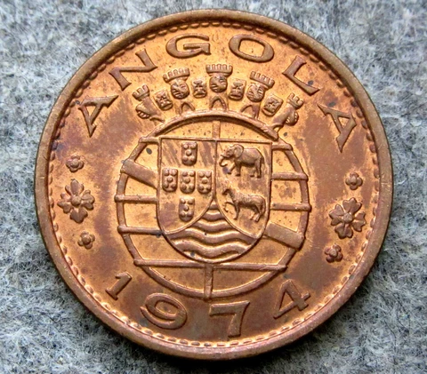 ANGOLA PORTUGUESE COLONIAL 1974 1 ESCUDO UNC Cover