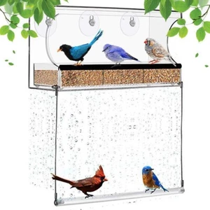 Transparent Window Bird Feeder with Suction Cups For Outdoor Wild Bird Watching - Picture 1 of 7