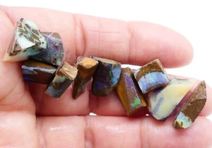 Opal Australian Opal Boulder Solid Rough Parcel Largest 20x11mm 10pc 55ct 11115 - Picture 1 of 9