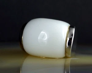 Ring Silber 925 Achat weiß 18,5 mm massiv - attraktiv modern & zeitlos schön - Bild 1 von 10