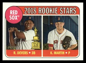 Red Sox 2018 Rookie Stars (Rafael Devers / Kyle Martin) 2018 Topps Heritage #189 - Picture 1 of 2