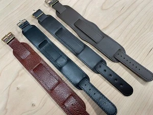 Military style Genuine Leather watch strap / Band - Picture 1 of 5