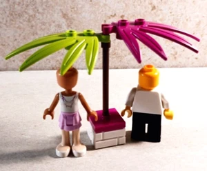 New LEGO Palm Tree Potted Planted Rooted Dark Pink Magenta and Lime Green Bricks - Picture 1 of 1