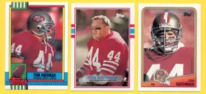 1988-1990 Topps TOM RATHMAN San Francisco 49ers 3-Card Lot RC Rookie - Picture 1 of 1