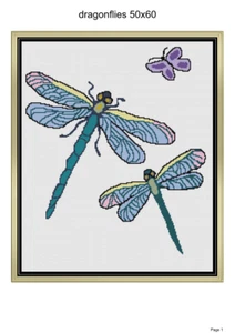 Dragonfly blanket pattern, 50x60", written and graph included - Picture 1 of 1