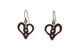 Drop Dangle Rose Gold Tone Cut Out Heart Earrings (134) - Picture 1 of 1