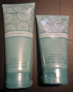 NEW Mary Kay Simply Cotton Shower Gel & Sugar Scrub 6.5 fl oz X 2 - Picture 1 of 5