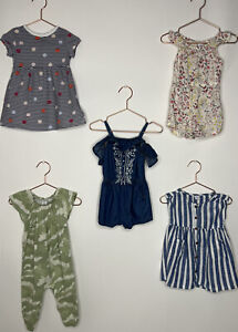 Lot of 5 OLD NAVY baby girl 12-18 Month outfits GUC Rompers And Dresses Adorable