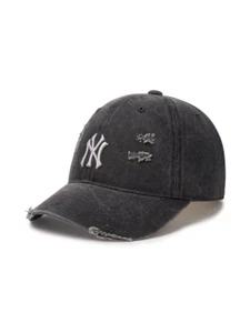 MLB Corea New York Yankees Gorra Negra No Estructurada Daño Lavado Pelota Sombrero - Imagen 1 de 9
