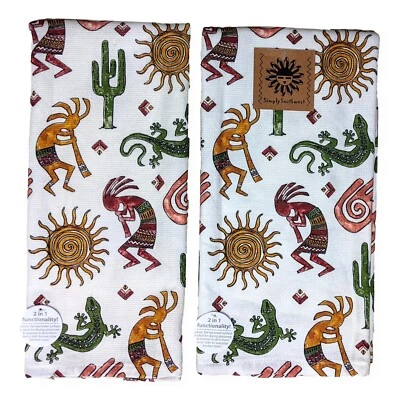 Set of 2 SUNDANCE Kokopelli Terry Kitchen Towels by Kay Dee Designs - Image 1 of 2