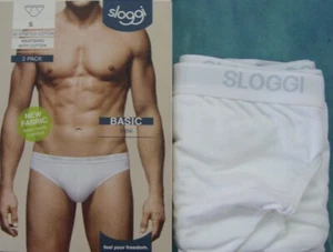 SLOGGI BASIC MINI UOMO MEN SLIP MUTANDA COTONE DOPPIA SINGOLA Bianco Nero Grigio - Foto 1 di 9