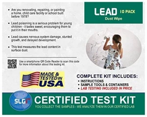 Lead Test Kit in Dust Wipes 10PK (5 Bus. Days) Schneider Labs - Picture 1 of 1