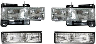 Headlights For Chevy GMC Truck 1994 1995 1996 1997 1998 With Signal Lights - Image 1 of 4