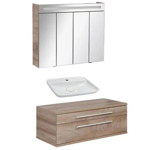 Fackelmann braunes Badmöbel Set hängend 110 cm 3 tlg - Bild 1 von 9