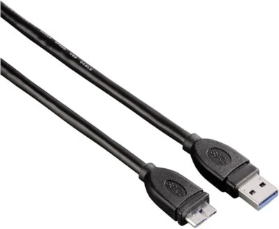 Hama 3.0 USB Kabel,  USB Kabel 3.0 Micro-B/USB-A, 0,75m, Schwarz m/m, 00053749 - Bild 1 von 3