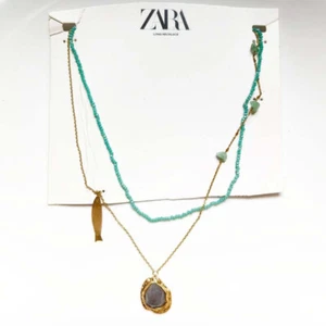 New 2pcs Zara Boho Stone Pendant Necklace Chic Women Party Vacation Jewelry Sets - Picture 1 of 4