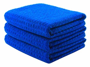 3X Asciugamano Asciugamano Asciugamano Asciugamano Waffle Tessuto Sete Microfibra Auto Cucina Casa 16x24" - Foto 1 di 12