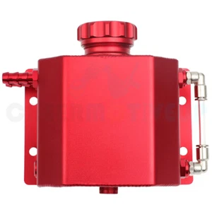 Tanque de expansión de desbordamiento de refrigerante de radiador de aluminio premium universal de 1L rojo - Imagen 1 de 9