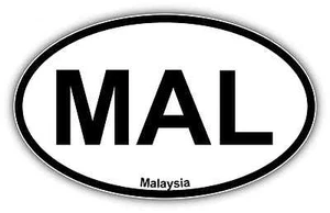 Malaysia Vehicle Country Code Oval Car Bumper Window Sticker Decal 6"X4" - Bild 1 von 1