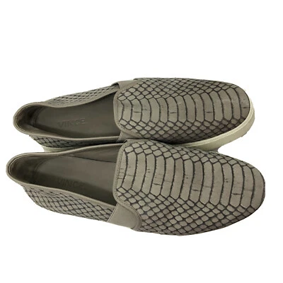 Zapatillas sin cordones Vince Garvey con estampado de piel de serpiente zapatos planos para mujer 8M grisáceo topo Foto 1 de 4