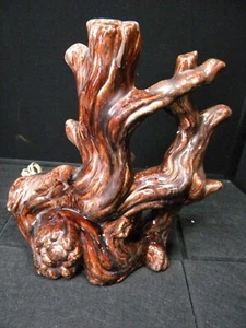 Vintage Mid Century Modern Ceramic Driftwood Stump TV Lamp {332} - Picture 1 of 6