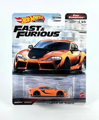 2021 Toyota GR Supra Orange Hot Wheels Fast Furious 5/5 Model Die Cast Car 1:64 - Image 1 of 2