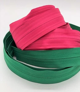 Invisible continuous zip slider hot pink, green, dress bag DIY zipper meter no 3 - Picture 1 of 4