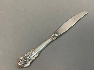 Cuchillo Wallace Grande barroco de plata de ley - 8 7/8" - sin monogramas Foto 1 de 4