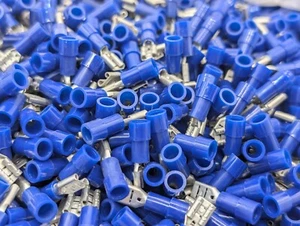 1000 Pack 16-14 Gauge Female Quick Disconnect Blue Vinyl Crimp Terminals - Picture 1 of 5