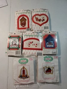 Lote De 7 Kits Navidad Punto De Cruz Enmarcados Y Adornos De Colección - Imagen 1 de 2