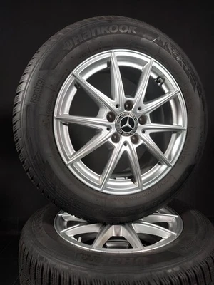 4 Winterräder 205 60 R16 Mercedes A B CLA Klasse W177 W247 W118 16" Alufelgen - Bild 1 von 4
