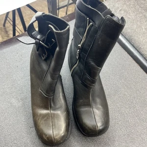 Double H Damengröße 9 M schwarz Leder Reißverschluss Motorrad hohe Stiefeletten Öl RST - Bild 1 von 8